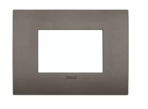 [PLA-VIM-19653.80] PLACA 3 MODULOS CENTRALES CLASSIC TECNOPOLIMERO ARKE COLOR METAL REF-19653.80 MARCA VIMAR