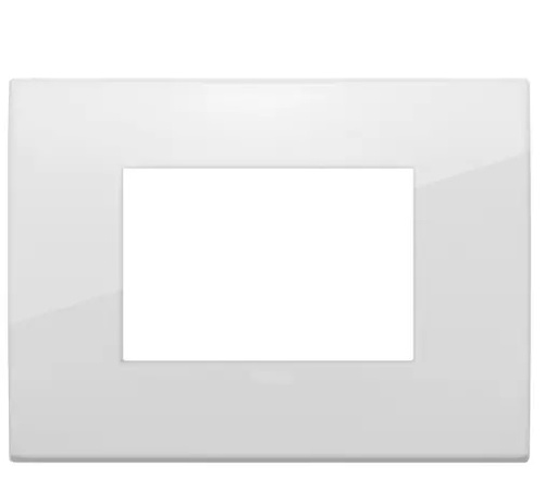 [PLA-VIM-19653.B06] PLACA 3 MODULOS CENTRALES METAL POLAR LOOK COLOR BLANCO REF. 19653.B06 MARCA VIMAR