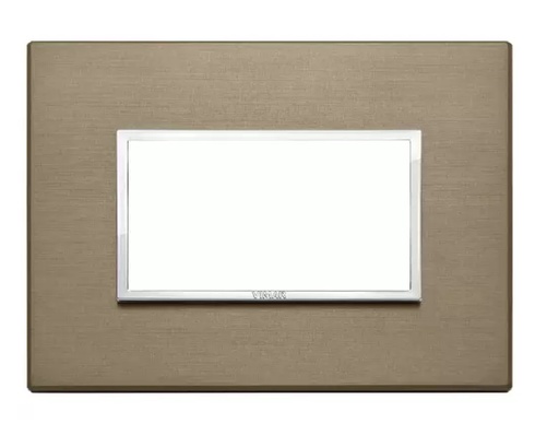 [PLA-VIM-21653.05] PLACA 3 MODULOS ALUMINIO BRONCE OSCURO SERIE EIKON EVO REF. 21653.05 MARCA VIMAR