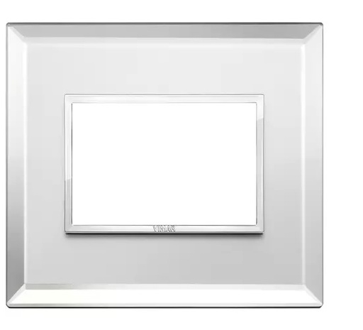 [PLA-VIM-21653.72] PLACA 3 MODULOS CRISTAL PLATA HIELO SERIE EIKON EVO REF. 21653.72 MARCA VIMAR