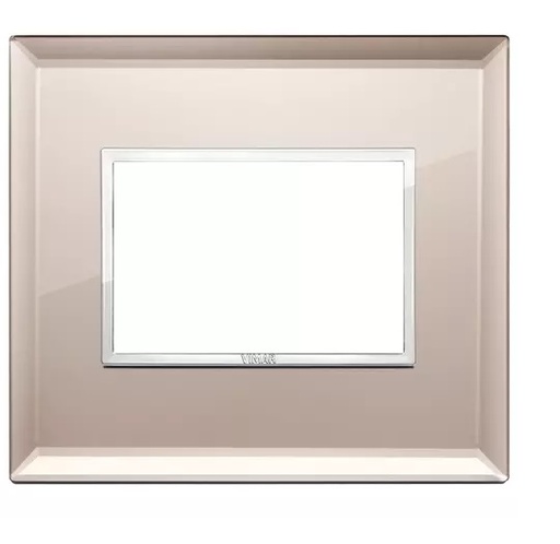 [PLA-VIM-21653.75] PLACA 3 MODULOS CRISTAL ESPEJO COLOR BRONCE SERIE EIKON EVO REF. 21653.75 MARCA VIMAR