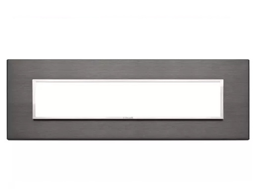 [PLA-VIM-21657.03] PLACA 7 MODULOS CENTRALES ALUMINIO GRIS LAVA SERIE EIKON REF. 21657.03 MARCA VIMAR