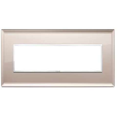 [PLA-VIM-21657.75] PLACA 7 MODULOS CRISTAL ESPEJO COLOR BRONCE SERIE EIKON REF. 21657.75 MARCA VIMAR