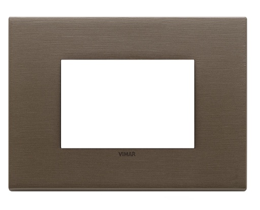 [PLA-VIM-22653.12] PLACA 3 MODULOS METAL BRONCE OSCURO CEPILLADO SERIE EIKON EXE REF. 22653.12 MARCA VIMAR