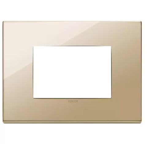 [PLA-VIM-22653.82] PLACA 3 MODULOS CENTRALES METAL ORO SERIE EIKON EXE REF. 22653.82 MARCA VIMAR