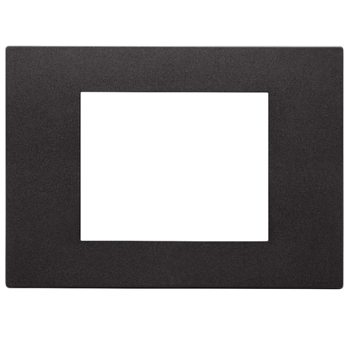 [PLA-VIM-30653.02] PLACA 3 MODULOS CENTRALES TECNOPOLIMERO COLOR NEGRO MATE SERIE LINEA REF. 30653.02 MARCA VIMAR