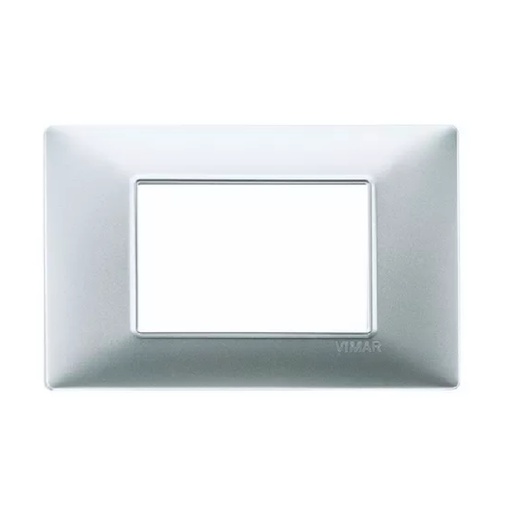 [PLA-VIM-30653.20] PLACA 3 MODULOS CENTRALES TECNOPOLIMERO BARNIZ PLATA SERIE LINEA REF. 30653.20 MARCA VIMAR