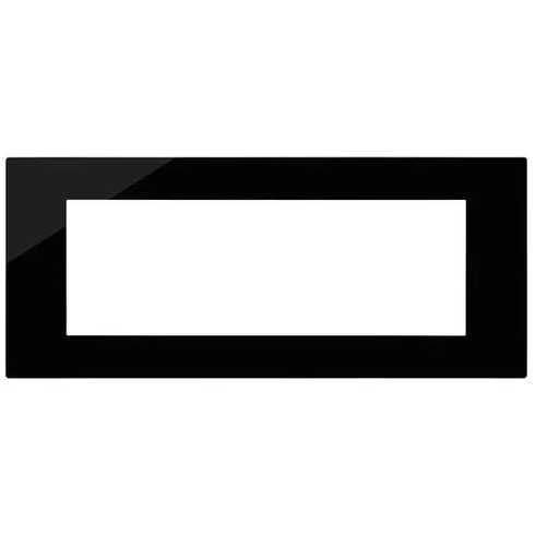 [PLA-VIM-30657.42] PLACA 7 MODULOS CENTRALES TECNOPOLIMERO REFLEX COLOR NEGRO SERIE LINEA REF. 30657.42 MARCA VIMAR