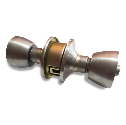 [POM-ZET-04-FR-19161] CERRADURA DE POMO CON LLAVE PARA DORMITORIO COLOR PLATEADO REF. 04-FR-19161 MARCA ZETA LOCK