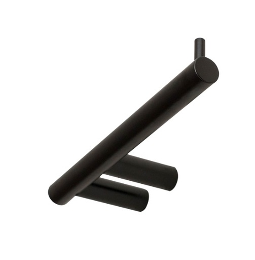 [POR-KUB-KU-897N] PORTA ROLLO / PAPEL HIGIENICO DOBLE FIJACION LINEA CORAL NEGRO MARCA KUBO