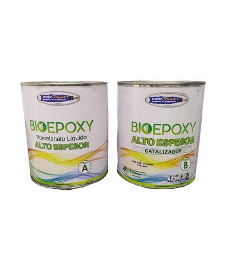 [POR-MET-465-002] PORCELANATO LIQUIDO BIOEPOXI (A) 1 GL + CATALIZADOR (B) 1/2 GL TRANSPARENTE REF.465 METRO PAINT