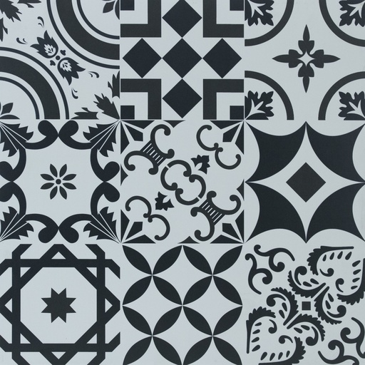 [POR-OVE-1003031SI] PORCELANATO DE 1ERA INKJET 60 CM X 60 CM (CAJA 1.44  MTS2) VINTAGE NEGRO MARRAKECH PEI 4 MARCA OVERLAND ( PRECIO POR CAJA )