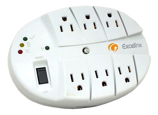 [PRO-EXC-GSM-MT120T] PROTECTOR DE VOLTAJE 6 TOMAS CON SUPRESOR DE PICOS 12 V ENCHUFABLE REF. GSM-MT120T / 001477 EXCELINE