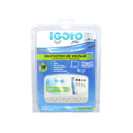 [PRO-IGO-PV3E] PROTECTOR DE VOLTAJE MULTIPROPOSITO REF. IG-PV3E MARCA IGOTO
