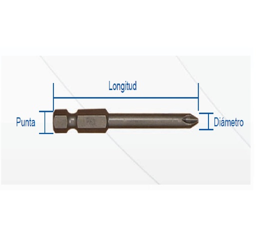 [PUN-EGB-N2] PUNTA PARA TORNILLOS PHILLIPS / DRYWALL / ESTRIA DE 1/4" X 25MM REF. N°2 MARCA EGB