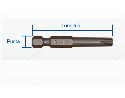 [PUN-EGB-T-6B] PUNTA TORX PARA CELULARES Y LINEA AUTOMOTRIZ 1/4" X 50 MM REF. T-6B MARCA EGB