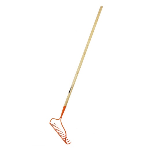 [RAS-AGE-AGR101] RASTRILLO DE JARDIN CON CABO DE MADERA 14 DIENTES CURVO 36 CM REF. AGNHRAJA050M MARCA AGE USA