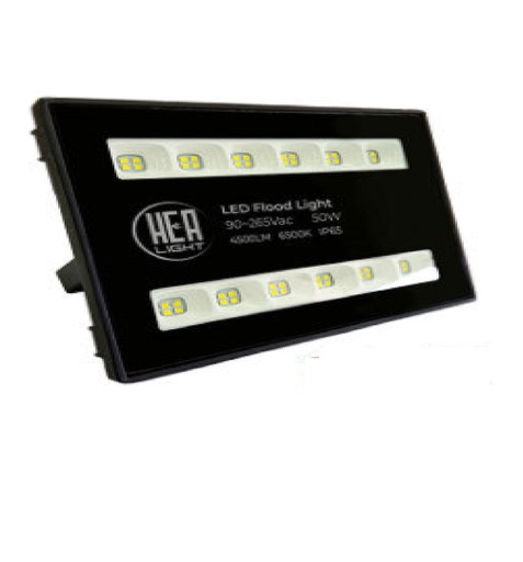 [REF-HEA-LUM01108] REFLECTOR LED CUADRADO 2 LINEAS SMD 50W 6500K 90-265V IP65 REF. LUM01108 MARCA HEA LIGHT