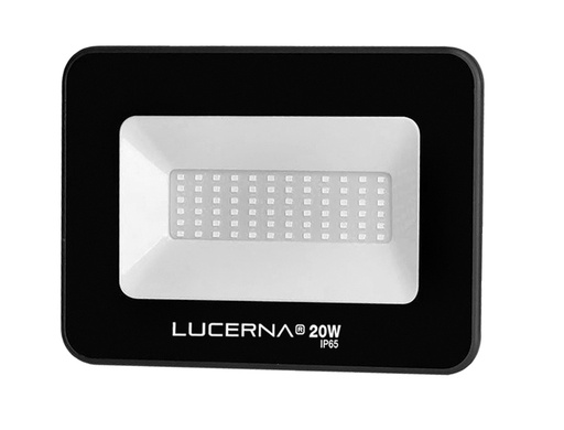 [REF-LUC-RP20C] REFLECTOR LED PLANO DE 20 W COLOR NEGRO 6000 K MULTV 100 - 265 V IP65 REF. RP20CV MARCA LUCERNA