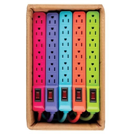 [REG-VOL-46021] REGLETA 6 TOMAS ECON CAL. 16 AWG / 20 CM MOD. MUL-6EG COLORES VARIOS REF. 46021 MARCA VOLTECK