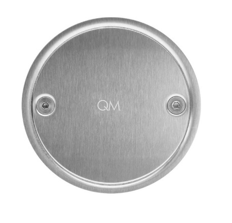 [REJ-QM-14.100.2007] REJILLA CIRCULAR / CENTRO PISO SERIE RIA 10 CM X 10 CM SATINADO MARCA QUALITY METAL