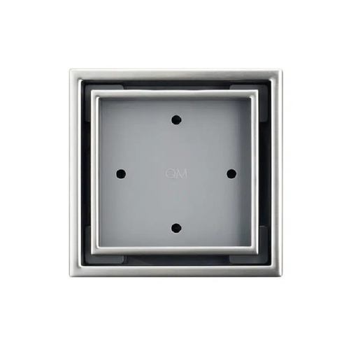 [REJ-QM-88.300.06-ST] REJILLA CUADRADA / DESAGUE CENTRAL SERIE VEIL 5 3/4" X 5 3/4" (INSERTO BALDOSA) SATINADA QUALITY ME