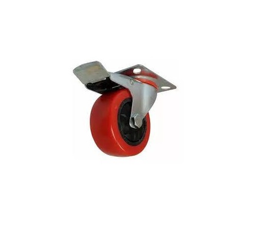 [RUE-CAS-4] RUEDA DE NYLON / POLIUTERANO GIRATORIA 4" C/ FRENO ( UNIDAD ) MARCA CASTER