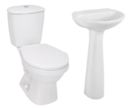 [SAL-COR-LAGUNA] SALA DE BAÑO LAGUNA CON LAVAMANOS CON PEDESTAL COLOR BLANCO REF. B08848 MARCA CORONA