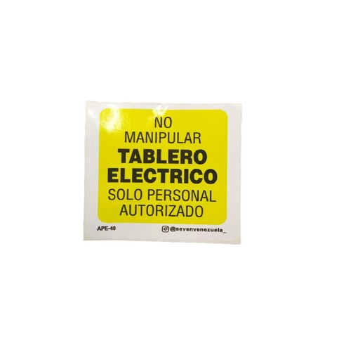 [SEN-SEV-APE-40] SEÑALES DE SEGURIDAD TABLERO ELECTRICO 10 CM X 10 CM VINIL AUTOADHESIVO REF. APE-40 MARCA SEVEN