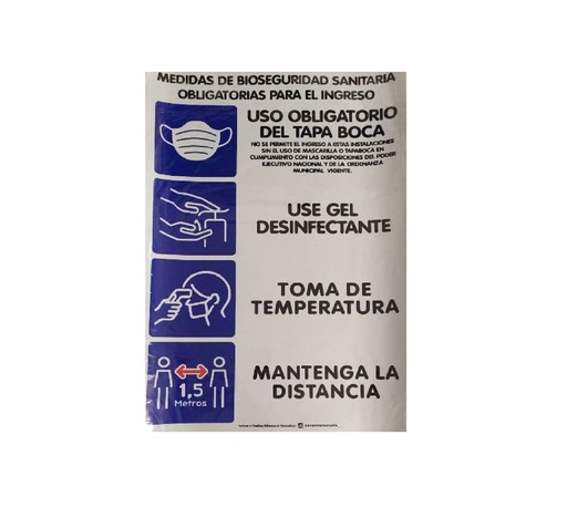 [SEN-SEV-COVID19-030] SEÑALES DE SEGURIDAD MEDIDAS BIOSEGURIDAD 45 CM X 30 CM VINIL AUTOADHESIVO REF. COVID19-030 SEVEN