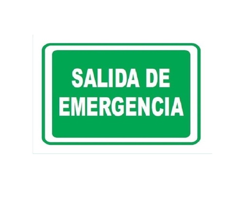[SEN-SEV-EM-18] SEÑALES DE SEGURIDAD SALIDA DE EMERGENCIA - TEXTO 19,5 x 25 CM REF. EM-18 MARCA SEVEN
