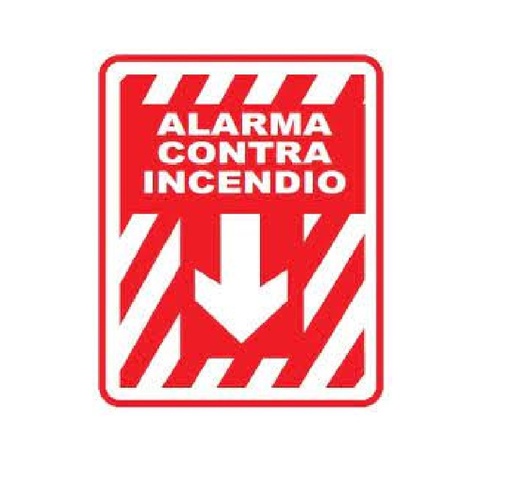 [SEN-SEV-FU-15] SEÑALES DE SEGURIDAD ALARMA CONTRA INCENDIO FLECHA 19,5 x 25 CM REF. FU-15 MARCA SEVEN