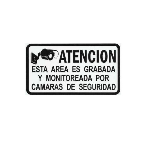 [SEN-SEV-IN-26] SEÑALES DE SEGURIDAD ESTA AREA ES GRABADA Y MONITOREADA 25 X 40 CM REF. IN-26 MARCA SEVEN