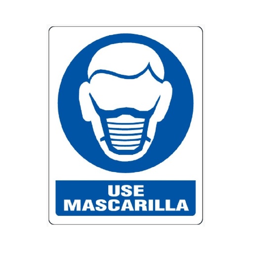[SEN-SEV-OB-03] SEÑALES DE SEGURIDAD USE MASCARILLA 19,5 x 25 CM REF. OB-03 MARCA SEVEN