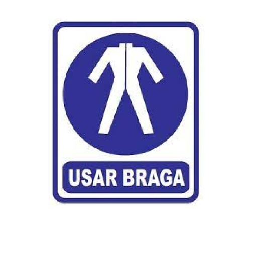 [SEN-SEV-OB-11] SEÑALES DE SEGURIDAD USAR BRAGA 19,5 x 25 CM REF. OB-11 MARCA SEVEN