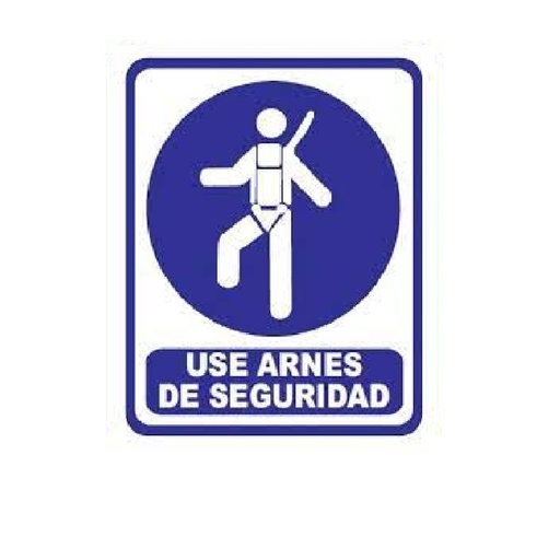 [SEN-SEV-OB-12] SEÑALES DE SEGURIDAD USE ARNES DE SEGURIDAD 19,5 x 25 CM REF. OB-12 MARCA SEVEN