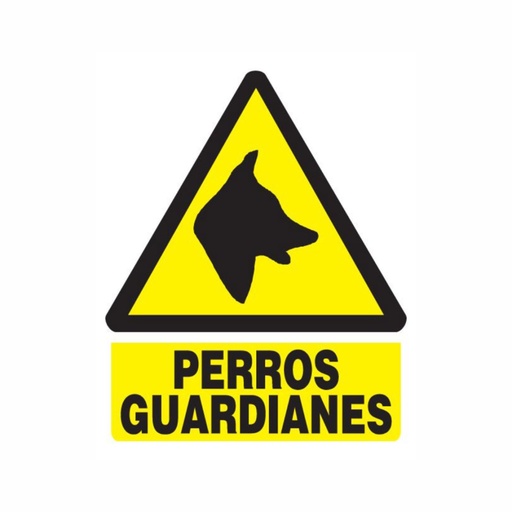 [SEN-SEV-PE-03] SEÑALES DE SEGURIDAD PERROS GUARDIANES 19,5 CM X 25 CM REF. PE-03 MARCA SEVEN