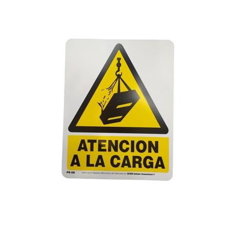 [SEN-SEV-PE-08] SEÑALES DE SEGURIDAD ATENCION A LA CARGA 19,5 x 25 CM REF. PE-08 MARCA SEVEN
