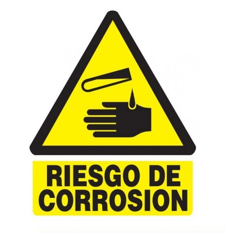 [SEN-SEV-PE-14] SEÑALES DE SEGURIDAD RIESGO DE CORROSION 19,5 CM X 25 CM REF. PE-14 MARCA SEVEN