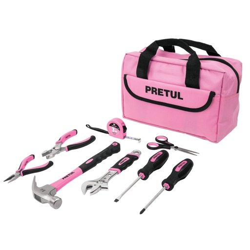 [SET-PRE-21251] SET DE HERRAMIENTAS PARA DAMA 8 PZAS COLOR ROSADO MOD. MA8 REF. 21251 MARCA PRETUL