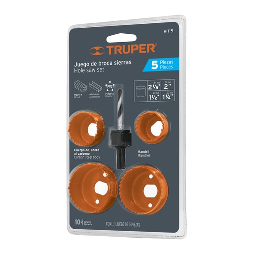 [SIE-TRU-18081] JUEGO DE SIERRA COPA 5 PZAS ACERO ALTO CARBONO REF. 18081 MARCA TRUPER