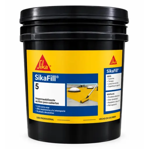 [SIK-SIK-623447] SIKAFILL 5 NEGRO PINTURA IMPERMEABILIZANTE AL FRIO/ ELASTOMERICO 5 GALON 25KG REF.623447 MARCA SIKA