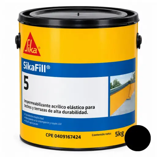 [SIK-SIK-623450] SIKAFILL 5 NEGRO PINTURA IMPERMEABILIZANTE AL FRIO/ ELASTOMERICO 01 GALON 5KG REF.623450 MARCA SIKA