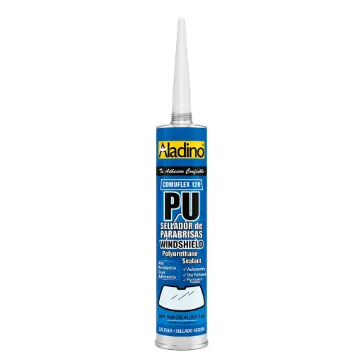 [SIL-ALA-CA19] SILICON / SELLADOR DE PARABRISAS NEGRO 310 ML / METAL CON VIDRIO REF. CA19 / 011507 MARCA ALADINO