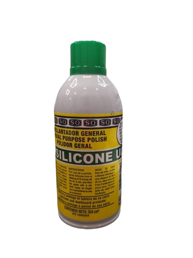 [SIL-SQ-SQALACN9] SQ. SILICONE ABRILLANTADOR 354 CC (LIMON) TAPA VERDE / TRANSPARENTE REF. SQALACN9 / 070153 MARCA SQ