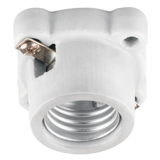 [SOC-VOL-46522] SOCATE DE PORCELANA E27 CON BASE CUADRADA MOD. POPO-11 REF. 46522 MARCA VOLTECK