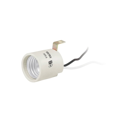 [SOC-VOL-46529] SOCATE DE PORCELANA TIPO NIPLE ROSCA E27 CON PATA MOD. POPO-16 REF. 46529 MARCA VOLTECK