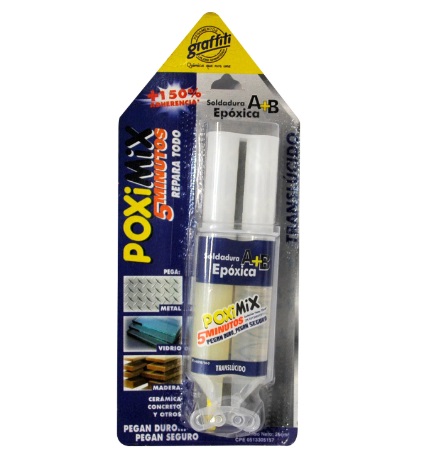 [SOL-SIL-000983] SOLDADURA / PEGA POXIMIX 5MIN JERINGA 25CM3 BLANCO REF. 000983 / 1030500014 MARCA SILIPEX