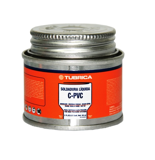[SOL-TUB-1000000408] SOLDADURA PARA CPVC 1/64 GAL. / 59 ML COD. 7590021226334 REF. 22-43-021 ( AGUA CALIENTE ) MARCA TUBRICA