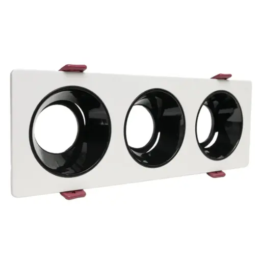 [SPO-LUM-LUM-976] LAMPARA SPOT FIJO TRIPLE EMPOTRABLE 255 X 90 X 40MM 95 - 110V 3W C/BLANCO CARA INT. NEGRO REF: LUM-976 MARCA LUMIND